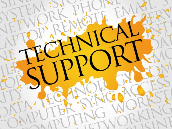 Suporte técnico nuvem de palavras —  Vetores de Stock