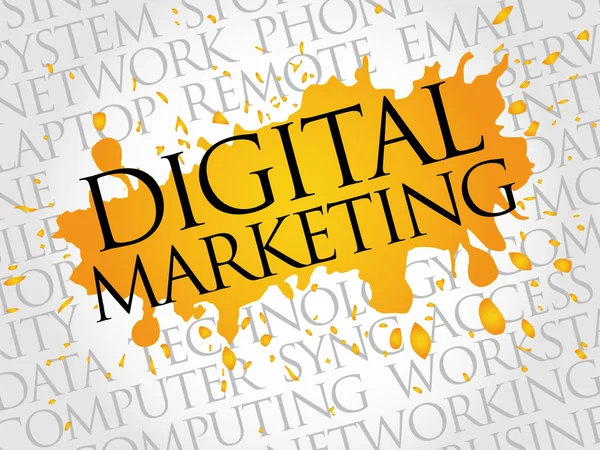 Nube de palabras de marketing digital — Vector de stock