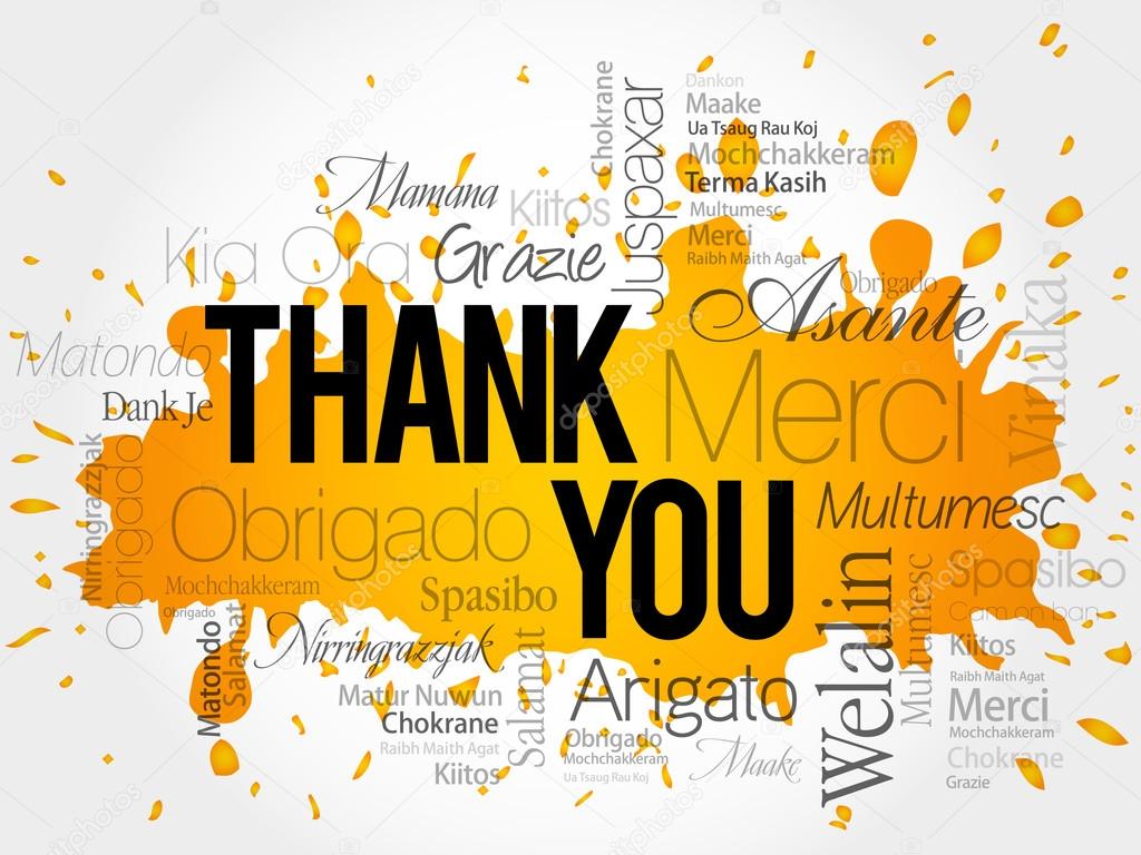 Thank You Word Cloud vector background