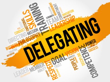 DELEGATING word cloud clipart
