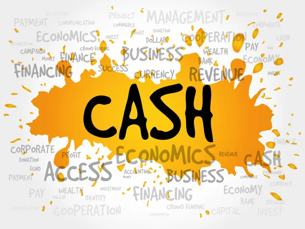 Cash word cloud — Stock vektor