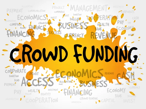 Crowdfunding mot nuage — Image vectorielle