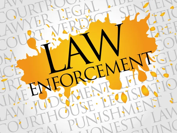 Law enforcement word cloud — Stock Vector