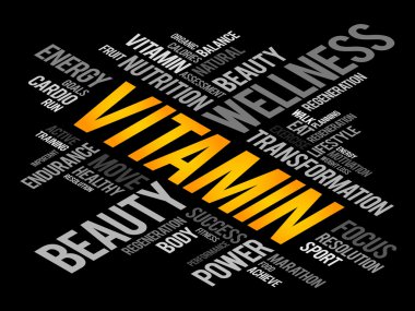 Vitamini kelime bulutu, fitness