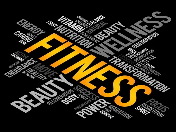 FITNESS word cloud, sport — Stock Vector