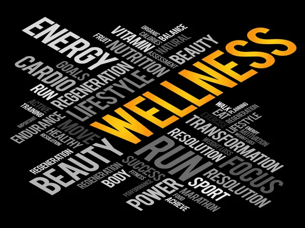 Wellness slovo mrak, fitness — Stockový vektor