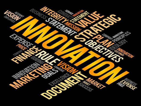 Innováció szó felhő — Stock Fotó