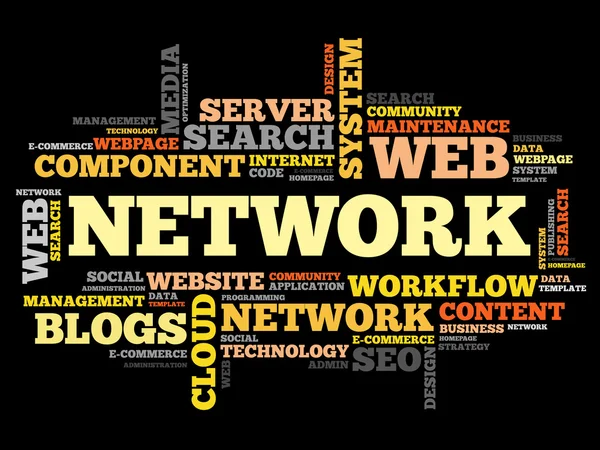 Netwerk word cloud — Stockfoto