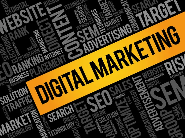 Wortwolke für digitales Marketing — Stockfoto