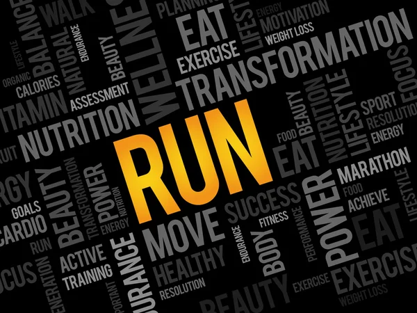 RUN word cloud — Stock Photo, Image