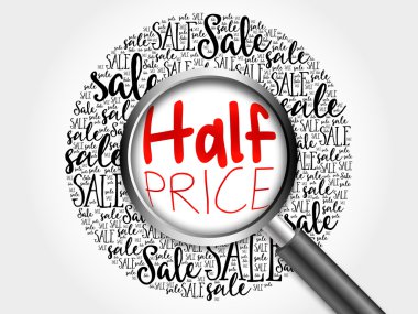 Yarı fiyat Satılık kelime bulutu