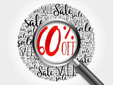 %60 off Satılık kelime bulutu