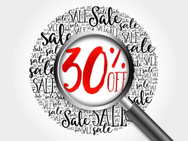 %30 off Satılık kelime bulutu