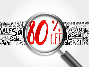 %80 off Satılık kelime bulutu