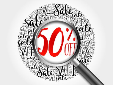 %50 off Satılık kelime bulutu