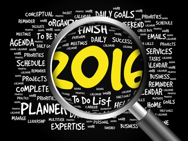 2016 To-do-Liste Wortwolke — Stockfoto