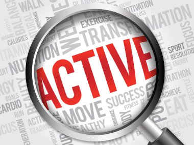 Büyüteç ile etkin kelime bulutu