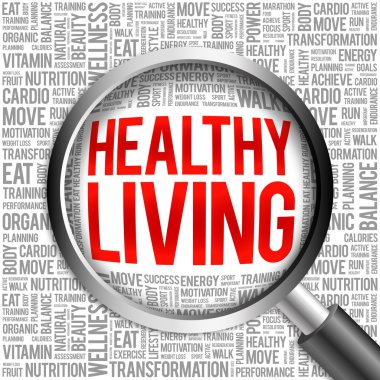 Sağlıklı yaşam kelime bulutu