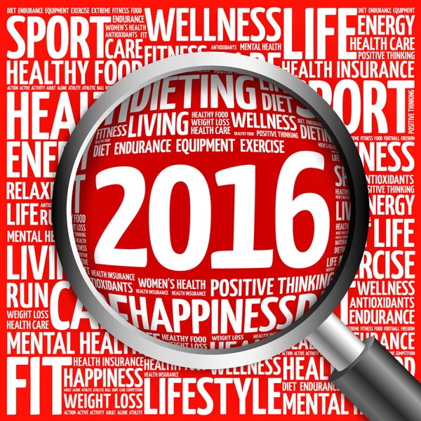 2016 health and sport goals word cloud — Stock Photo, Image