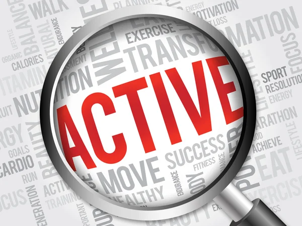 Büyüteç ile etkin kelime bulutu