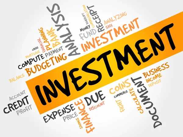 Wortwolke für Investitionen — Stockfoto