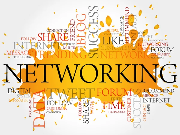 Networking nuvem de palavras — Fotografia de Stock