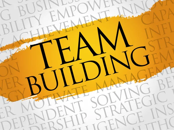 Team building nuvem de palavras — Fotografia de Stock