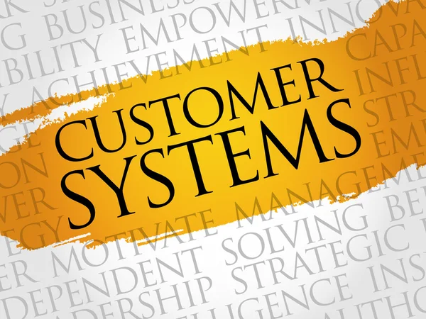 Sistemas de clientes nuvem de palavras — Fotografia de Stock