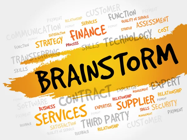 Brainstorm szó felhő — Stock Fotó