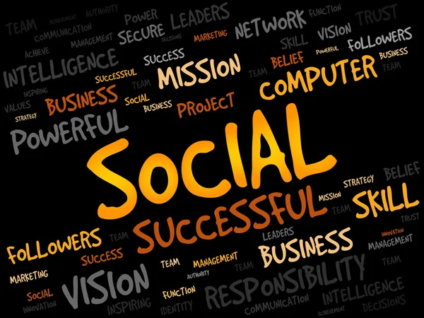 Sociale word cloud — Stockfoto