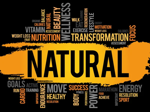 NATURAL word cloud, fitness — Stock Photo, Image