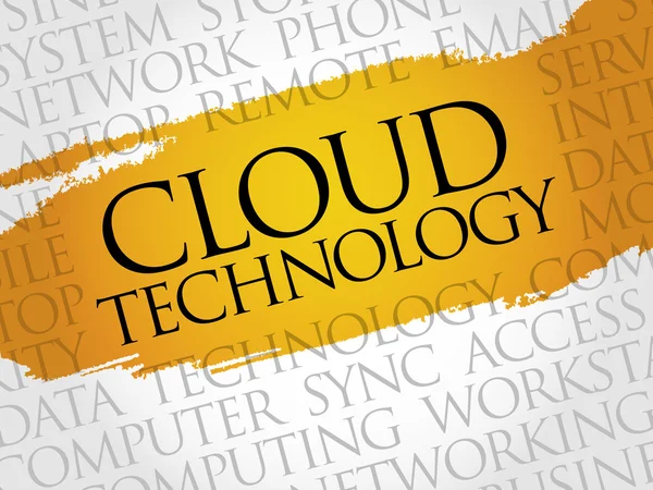 Хмарні технології слово хмара — стокове фото