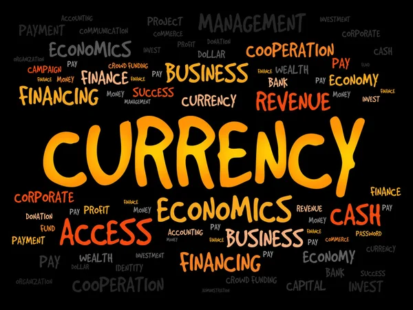 Valuta word cloud — Stockfoto