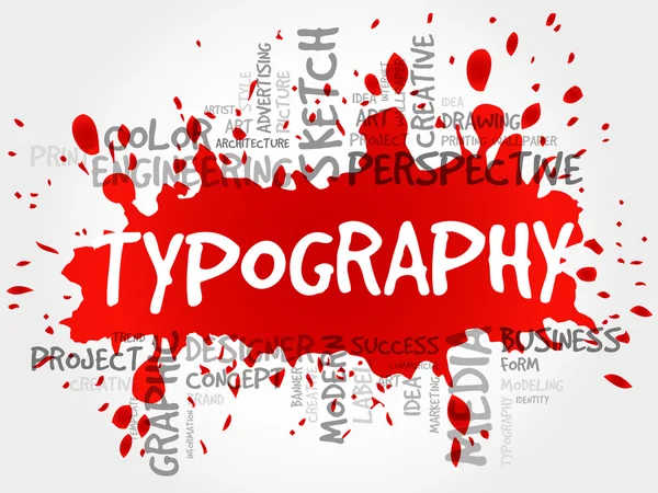 Typografie-Wortwolke — Stockfoto