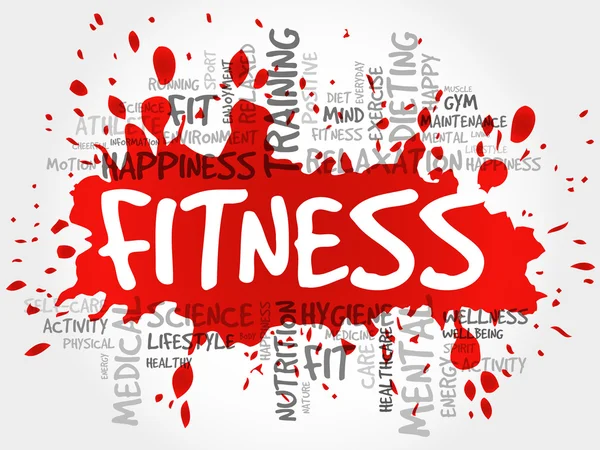 Fitness word cloud, sport — Stockfoto