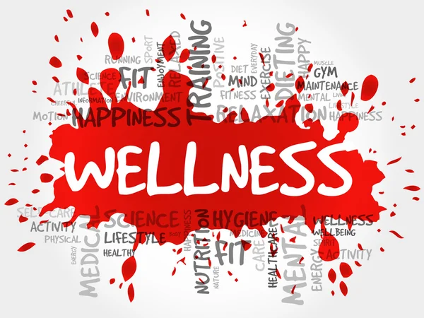 Wellness word cloud, fitness — Stockfoto