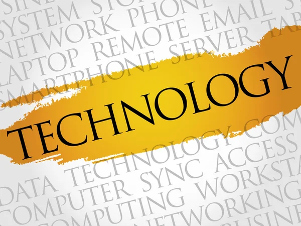 Tecnologia palavras nuvem — Fotografia de Stock