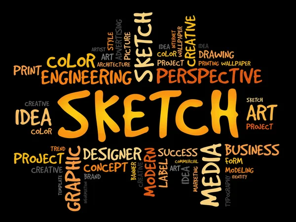 Awan kata SKETCH — Stok Foto