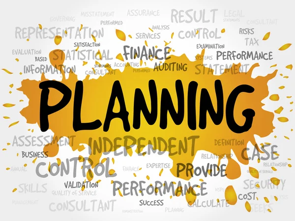 Planning word cloud — Stockfoto