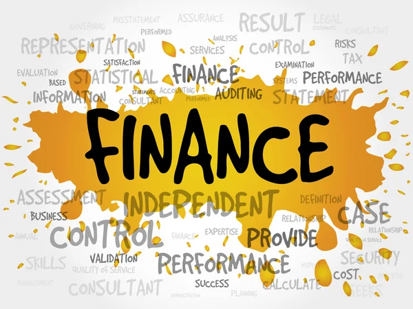 Financiën word cloud — Stockfoto