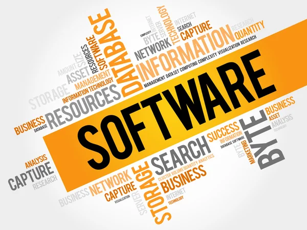 Software nuvem de palavras — Fotografia de Stock