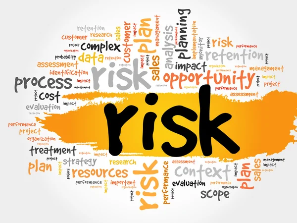 Word Cloud com etiquetas relacionadas ao RISK — Fotografia de Stock