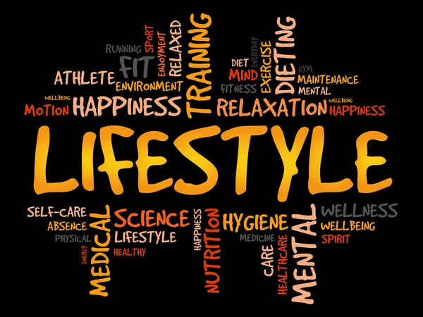 Lifestyle Wort Wolke, Fitness — Stockfoto