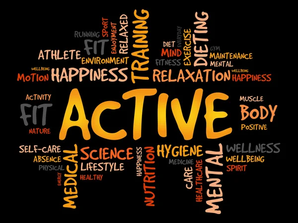 Nube de palabras ACTIVA, fitness — Foto de Stock