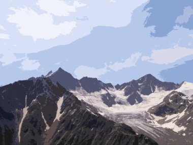 Güneşli bir günde karla kaplı dağlar, Kafkaslar