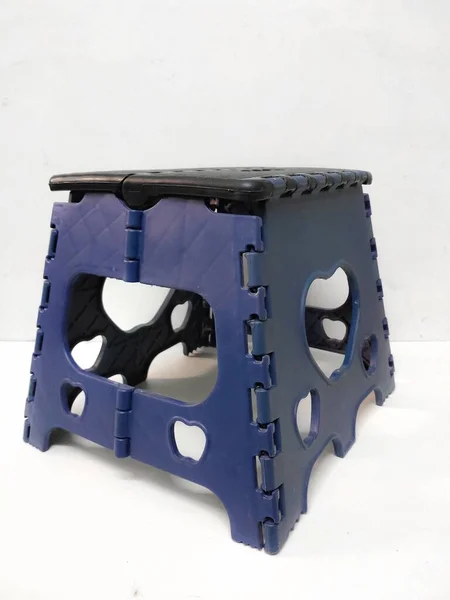 Closeup Durable Plastic Folding Chair Stool Isolated White Background Copy Royaltyfria Stockfoton