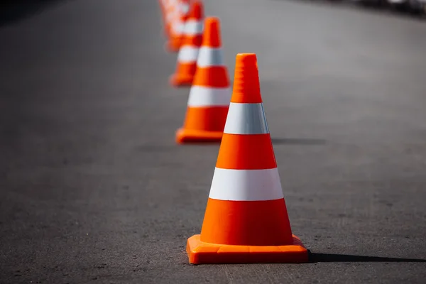 bright orange traffic cones