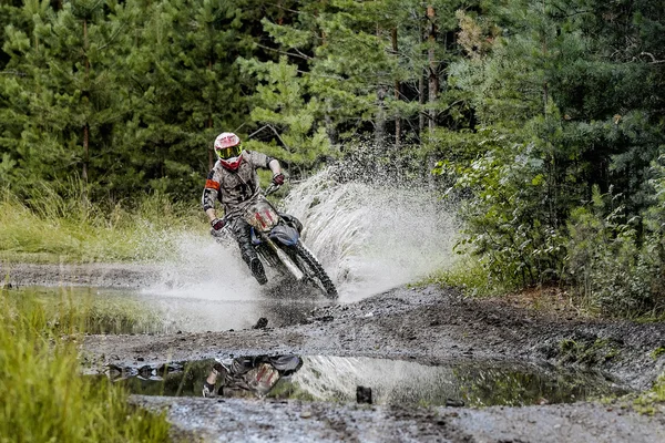 extreme racing motorcycles on forest