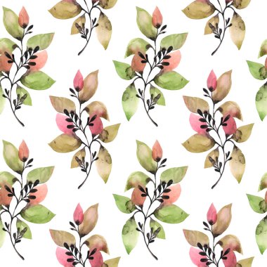 Sorunsuz tropikal çiçek, bitki ve yaprak desen arka plan, botanik tarzı. Şık çiçekler