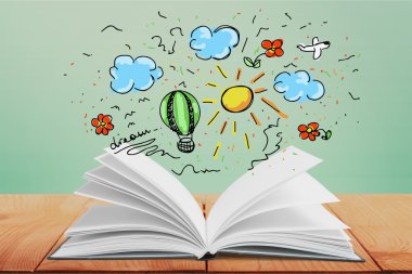 kitap çizim ile açın